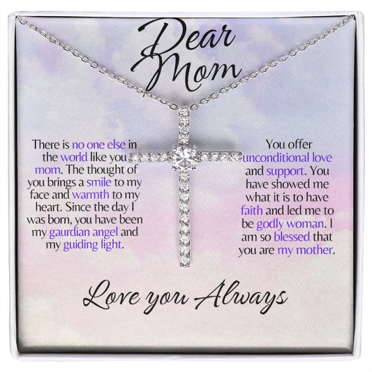 Cross Necklace Dear Mom