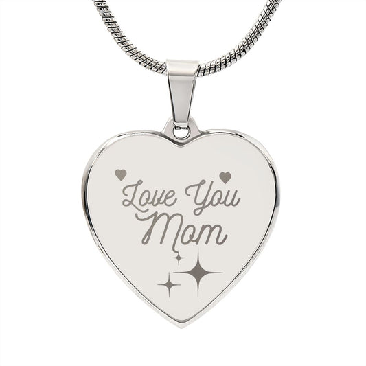 Engraved Heart to Mom, Customizable back