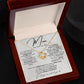 Love knot Necklace message to mom from adult child