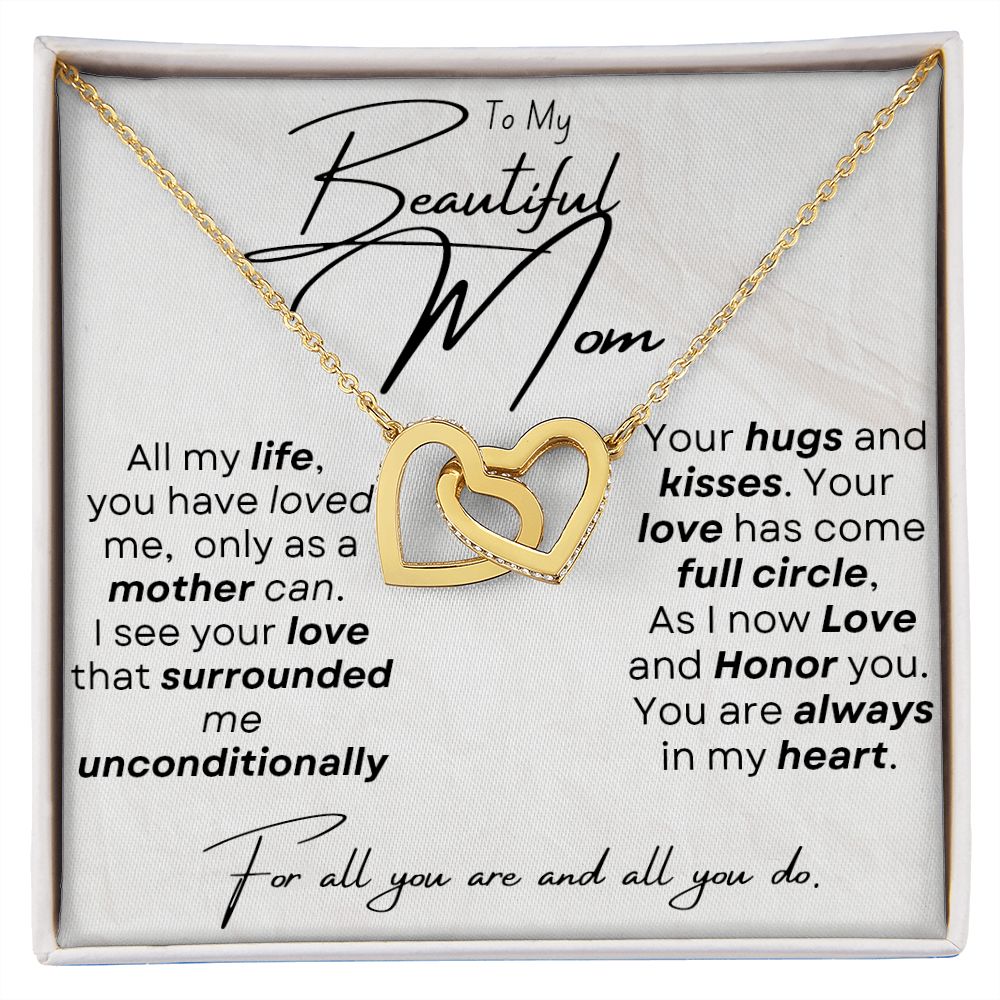 Beautiful Mom Interlocking Hearts, with Love (available in 3 optional tones)